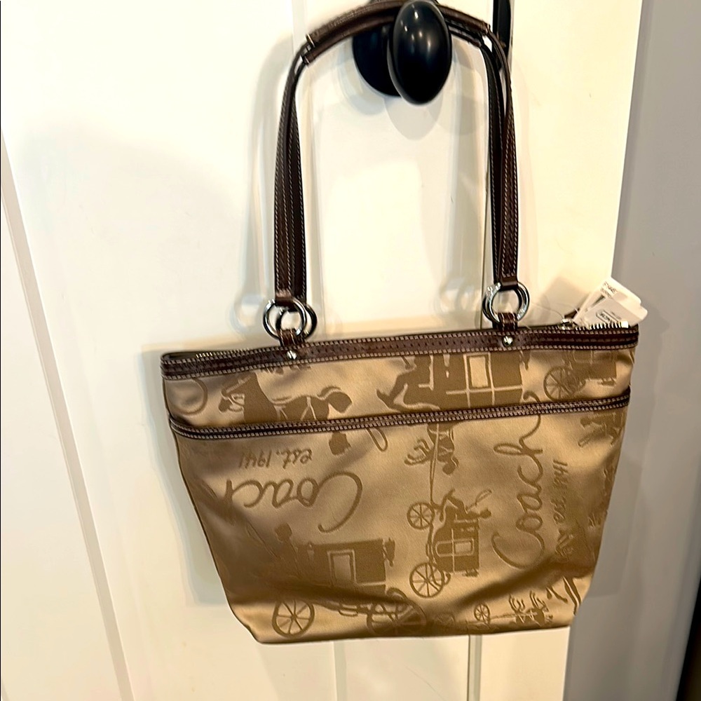 Coach Tan Signature Tote Bag